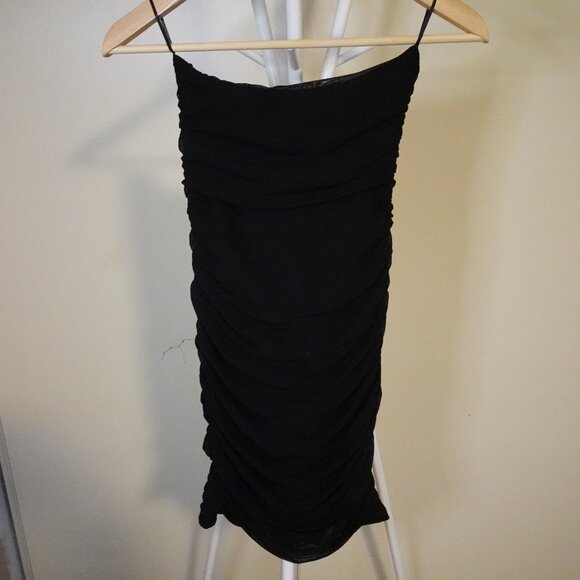 H&M Mesh Strapless Mini Dress Black in Size Four - Picture 2 of 4